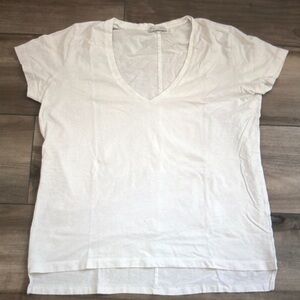 Classic White V-Neck Women's Top